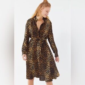 Anthropologie x Just Female Elinor Leopard Print Midi Dress